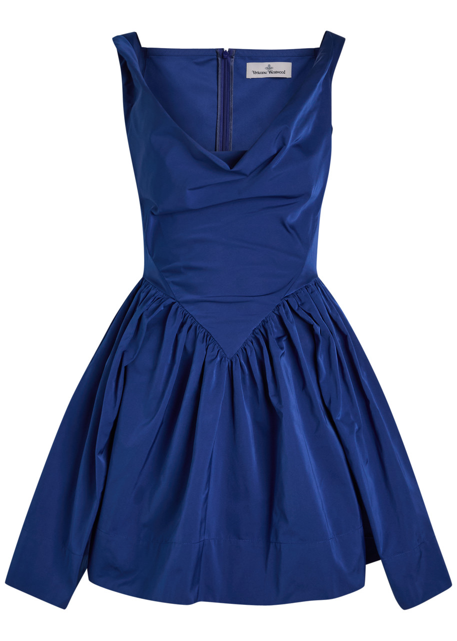 Vivienne Westwood Mini Sunday Draped Taffeta Mini Dress - Blue - S