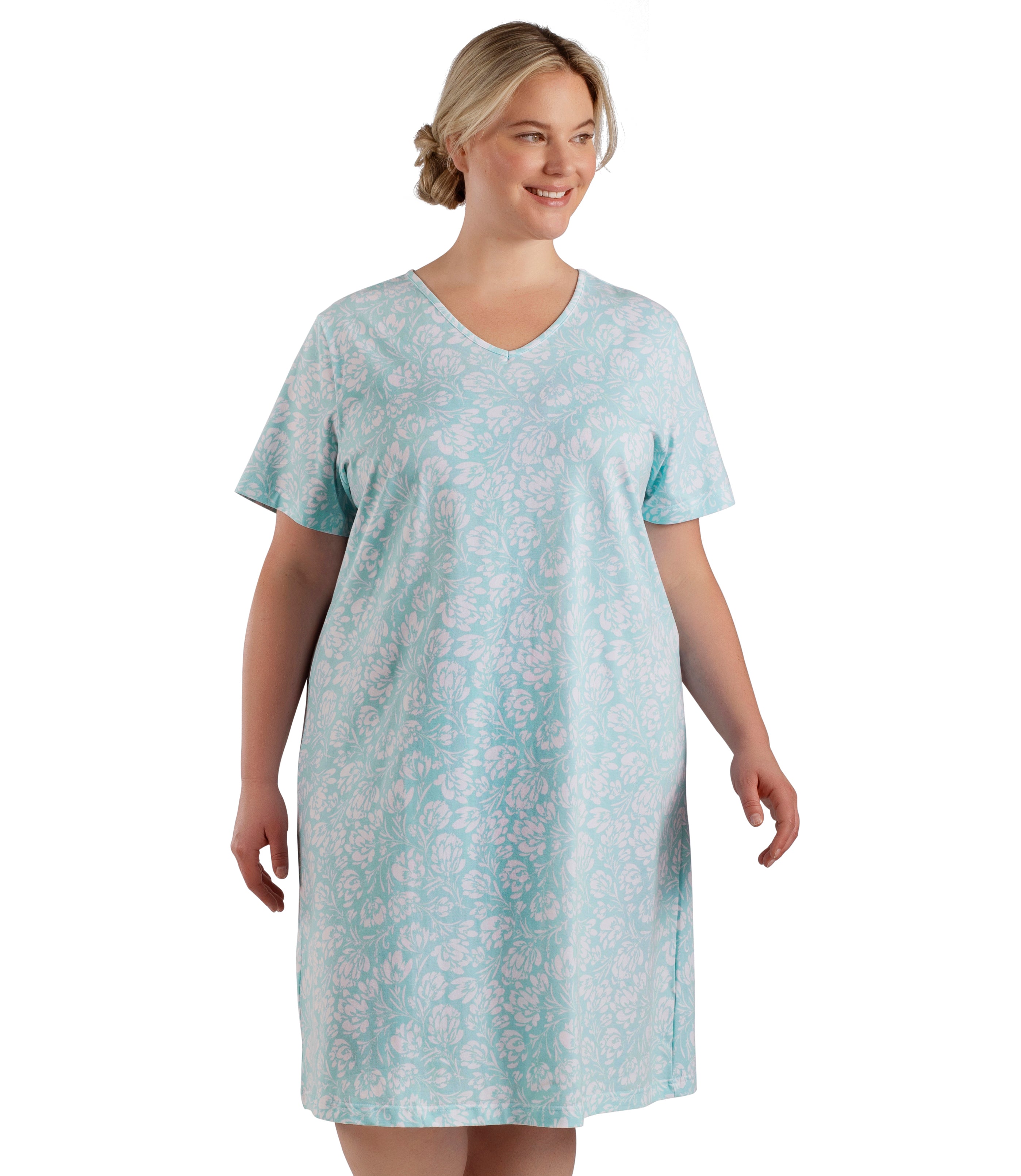 Stretch Naturals Lite Dress Spring Blue Floral Print - FINAL SALE, Spring Blue Floral