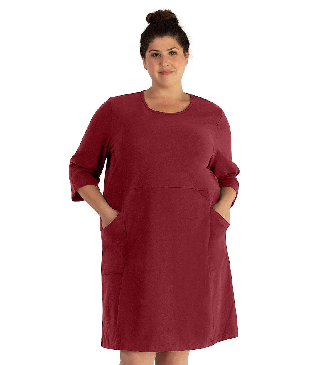 Legacy Cotton Casual Sleeve Dress Classic Colors - FINAL SALE, X Garnet