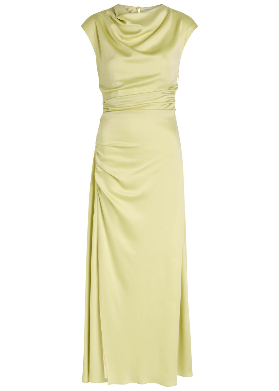 Simkhai Burke Draped Satin Midi Dress - Yellow - S