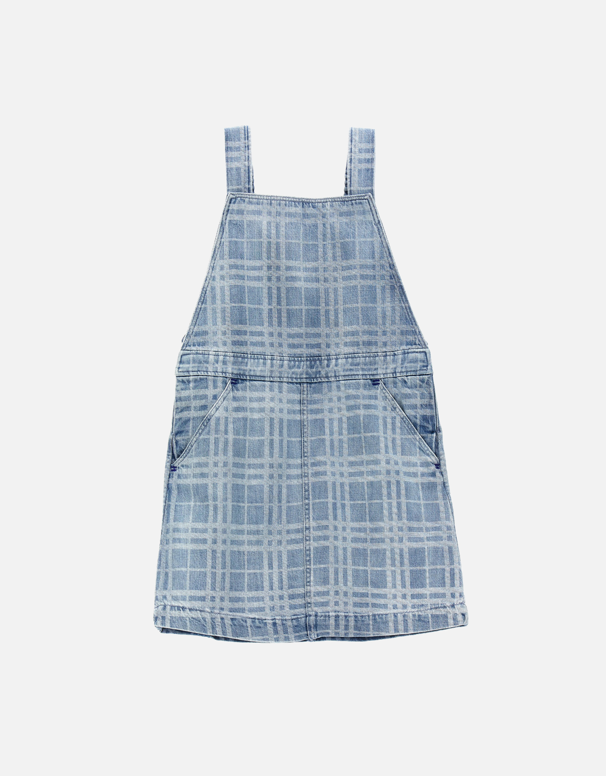 Burberry Kids Maetine Cotton Check Print Denim Dress - Month M