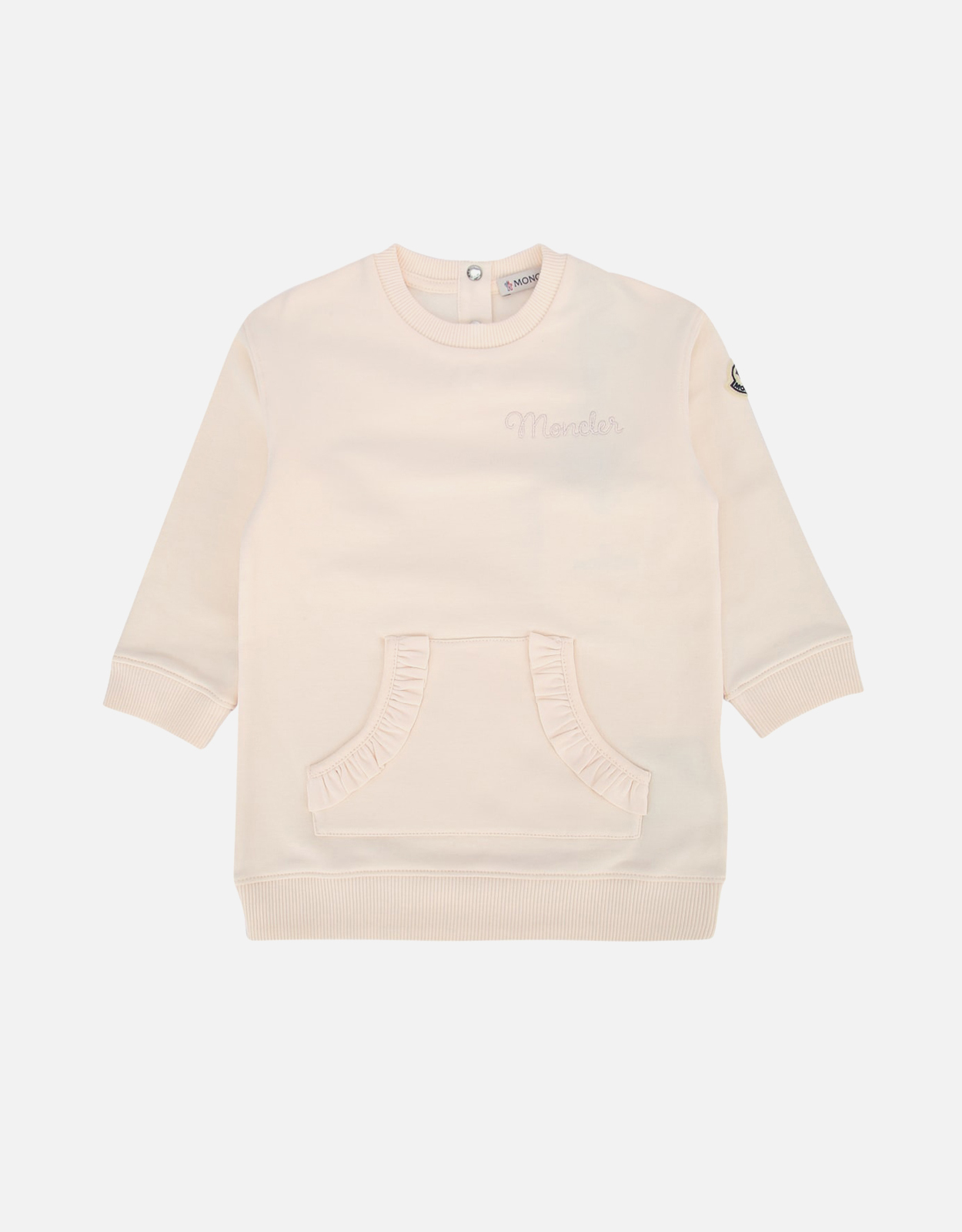 Moncler Kids Embroidered Logo Cotton Sweatshirt Dress - Month M
