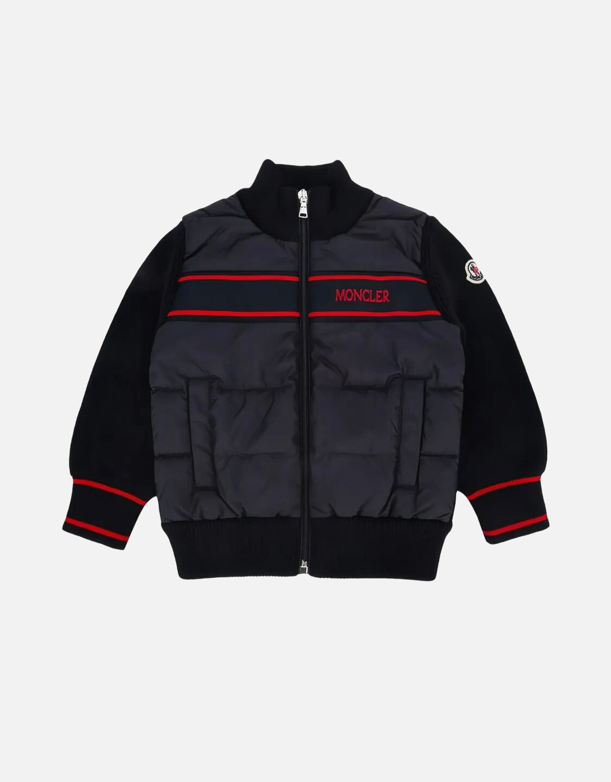 Moncler Kids Padded Wool Zip-Up Cardigan - M