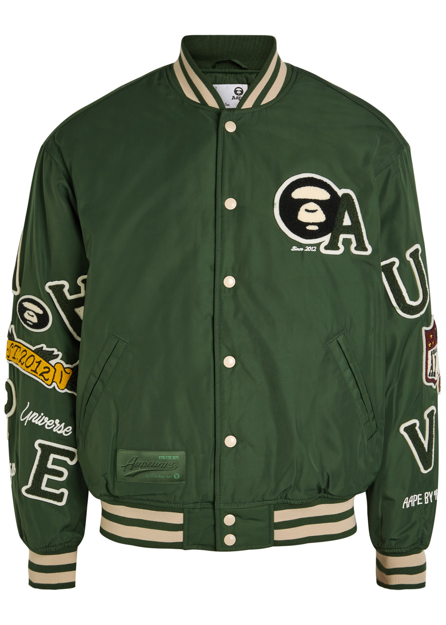 Aape Appliqud Taffeta Bomber Jacket - Green