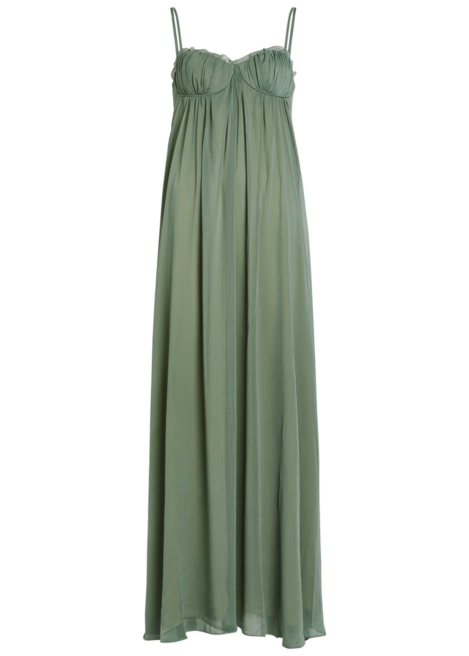 Reformation Cebba Georgette Maxi Dress - Green - M