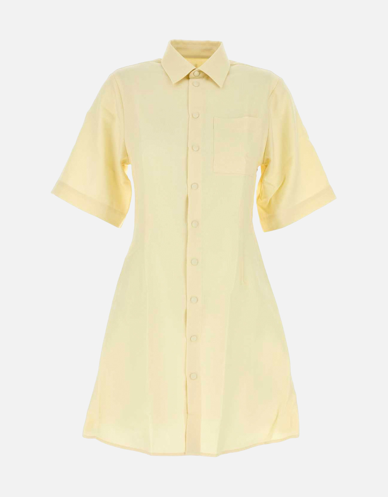 AMI Paris Pastel Yellow Virgin Wool Shirt Dress - FR F