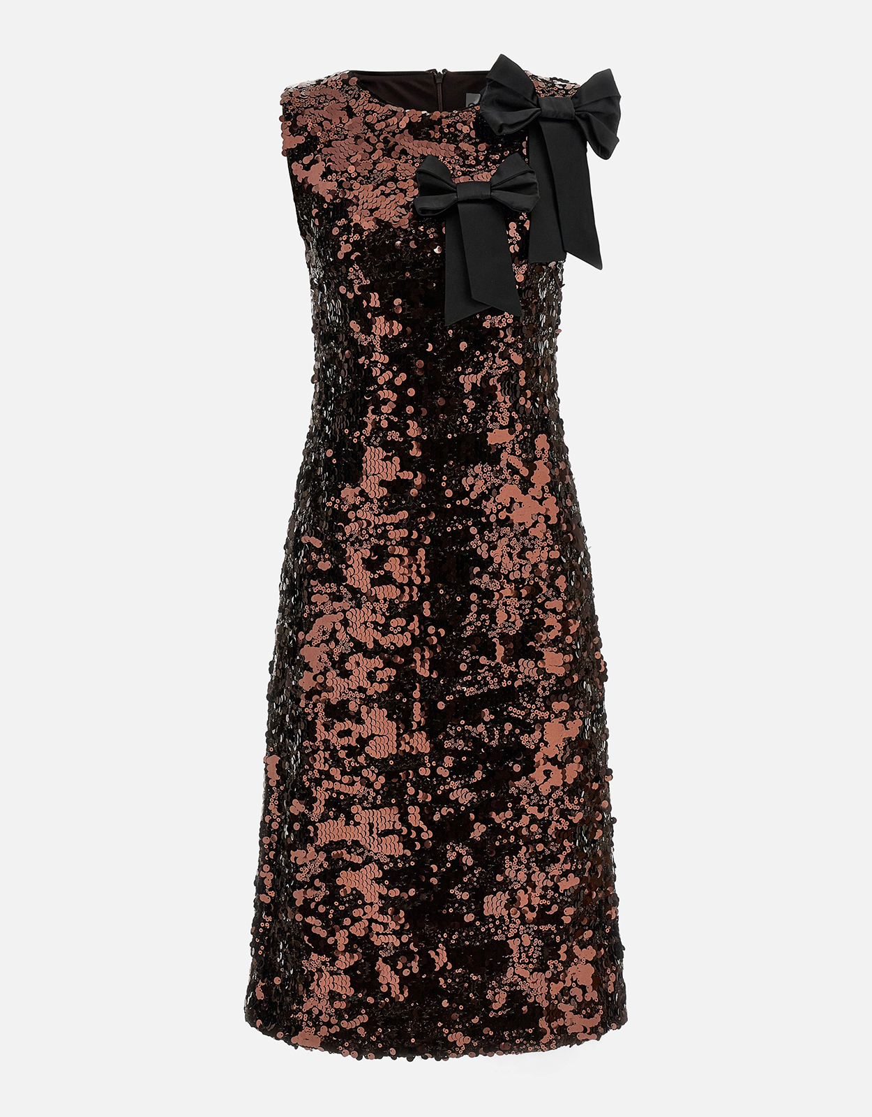 Ganni Velvet Sequins Straight Midi Dress -