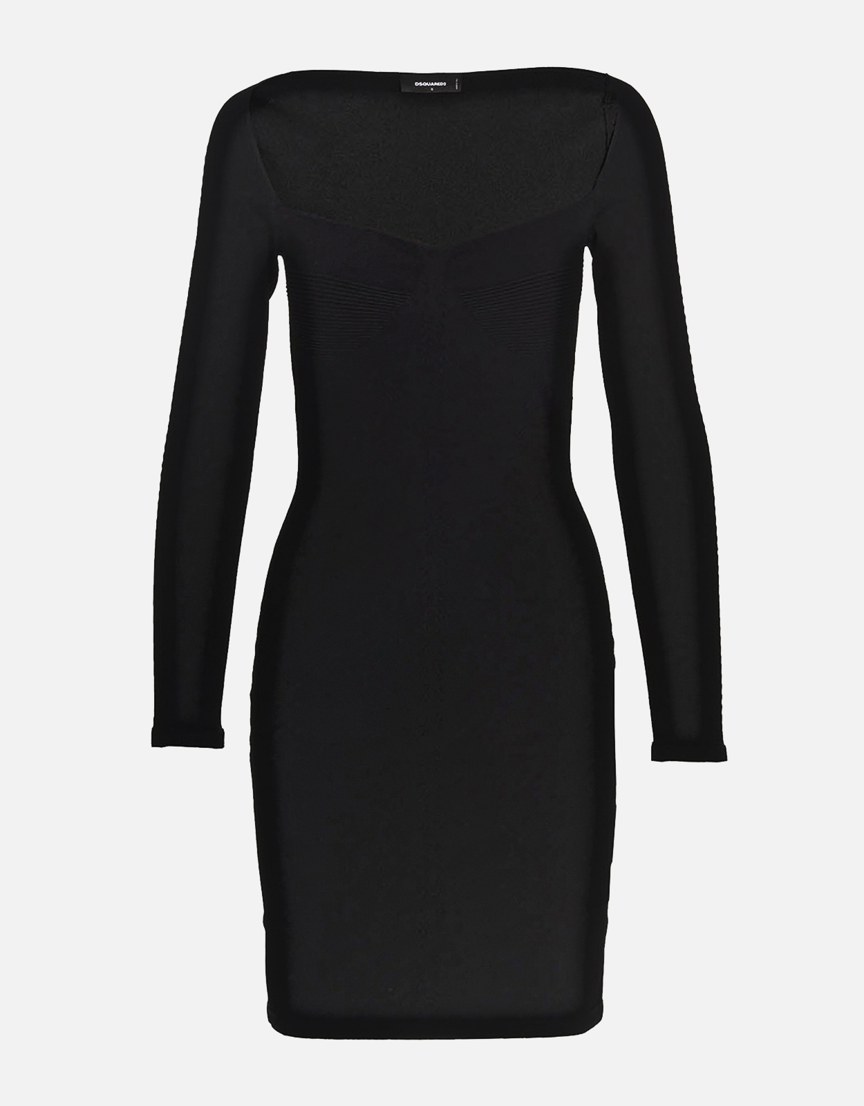 Dsquared Square Neck Viscose Blend Ribbed Dress - X