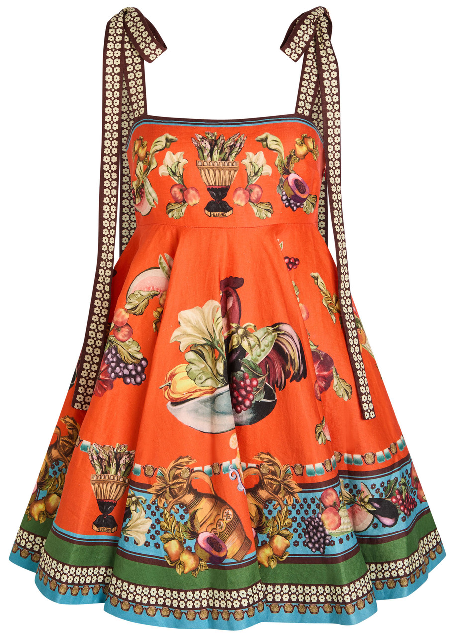 Alemais Rocco Printed Linen Mini Dress - Multicoloured - L