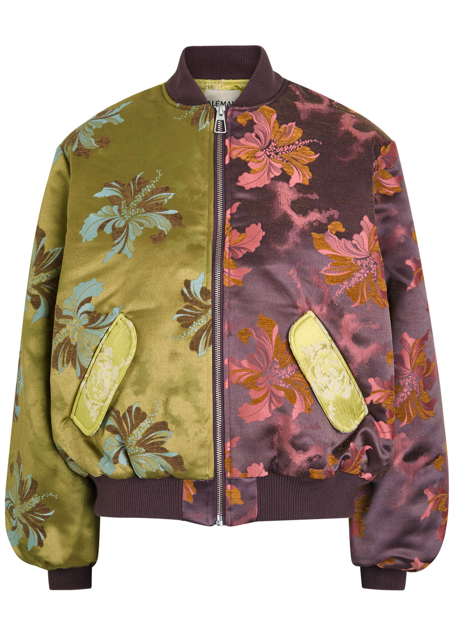 Alemais Adriana Quilted Floral-jacquard Bomber Jacket - Multicoloured - L