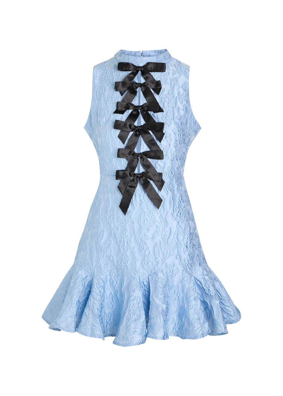 Sister Jane Feria Floral-jacquard Cloque Mini Dress - Blue - L