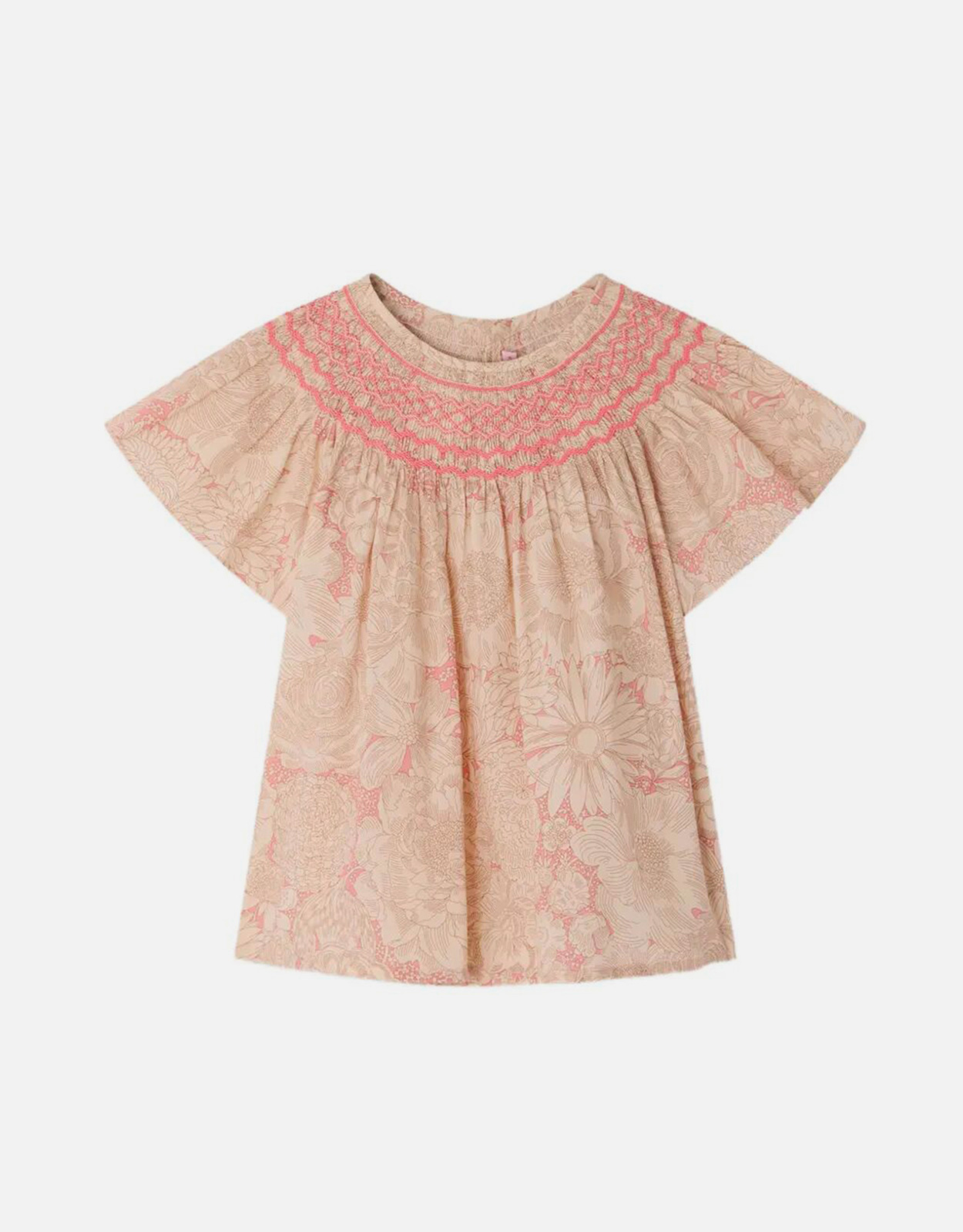 BONPOINT Adelice Organic Cotton Floral Flared Blouse - A
