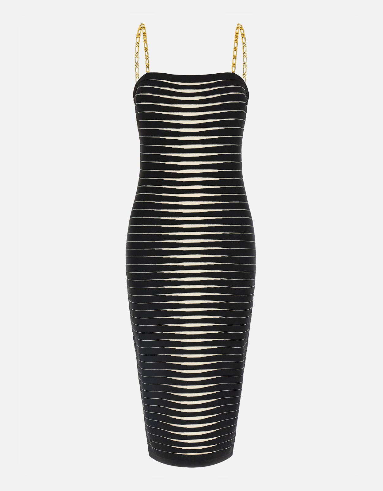 Elisabetta Franchi Knit Jacquard Zebra Slim Fit Midi Dress - IT