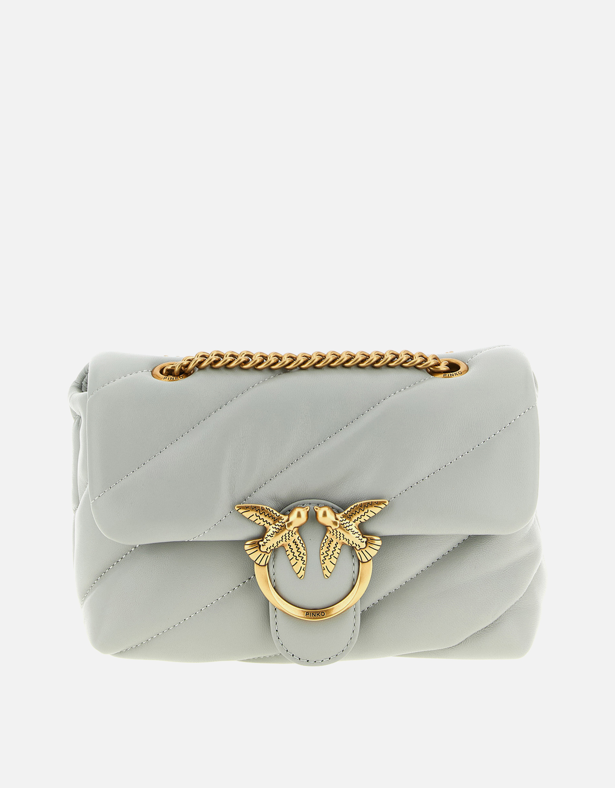 Pinko Mini Love Puff Lamb Fur Quilted Crossbody Bag
