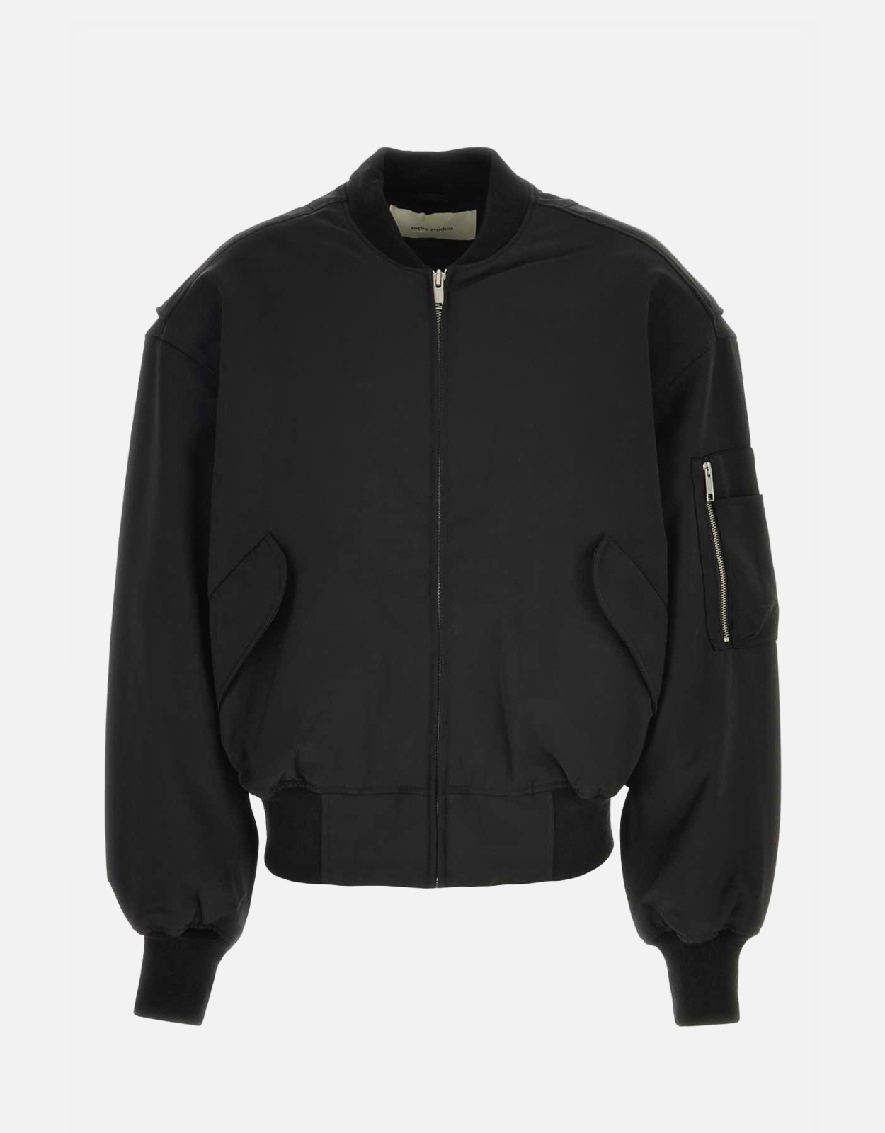 Entire Studios Unisex Broad Bomber Wool Black Wool Jacket