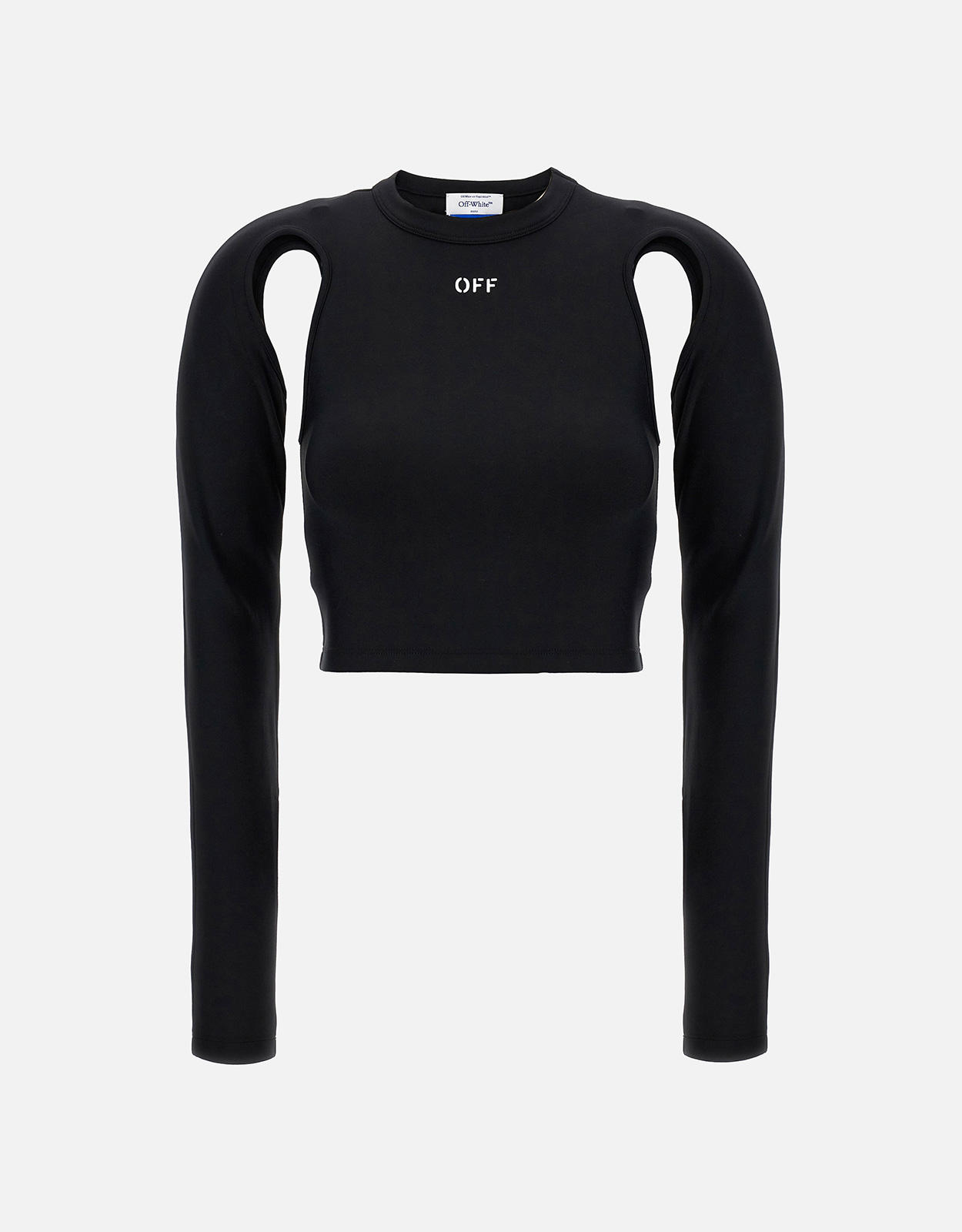 Off-White Sleek Stretch Fabric Long Sleeved Crop Top - IT