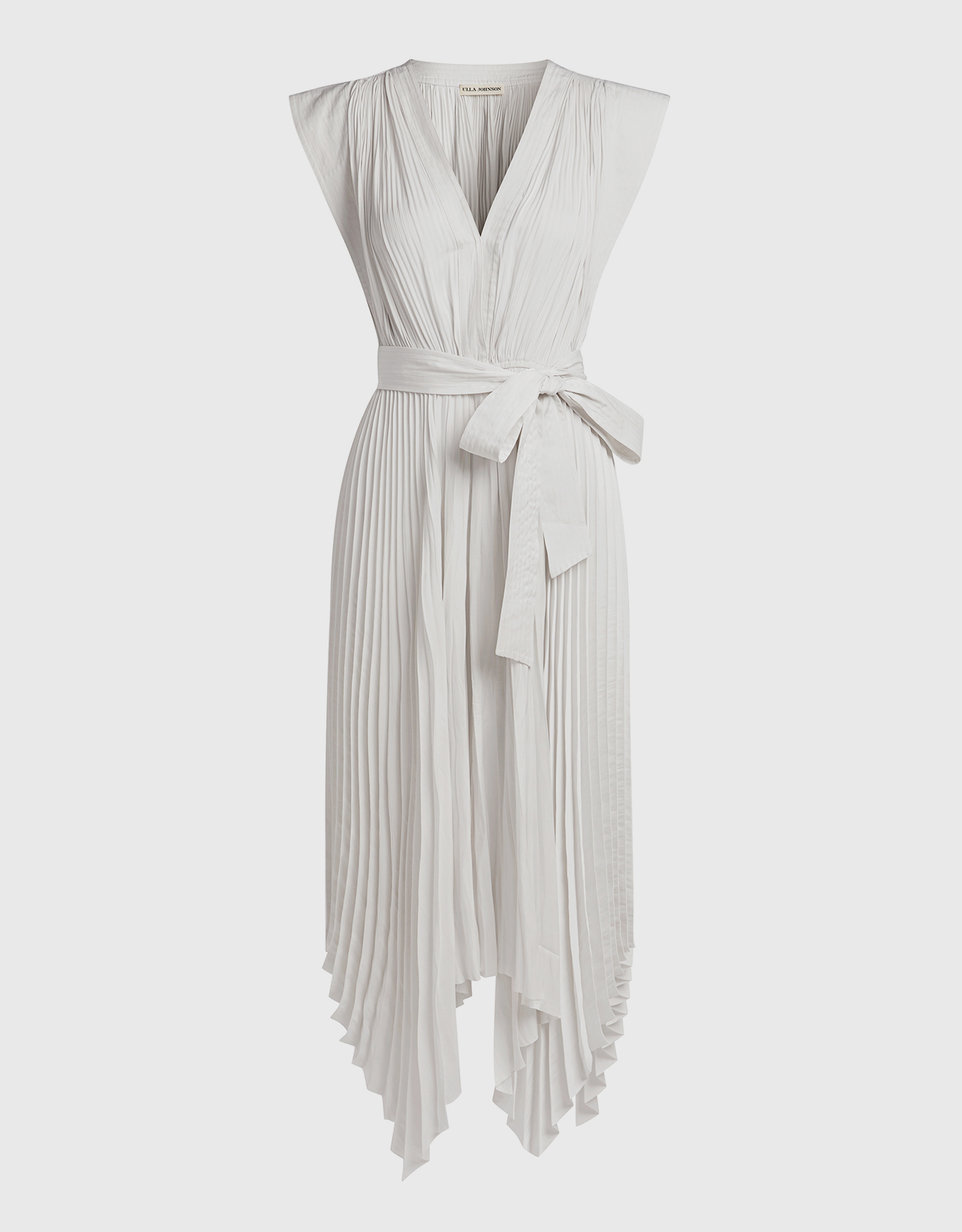 Ulla Johnson Maysha V-neck Pleated Asymmetric Midi Dress -