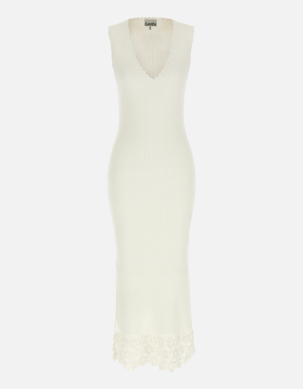 Ganni Cotton Crochet Long Dress