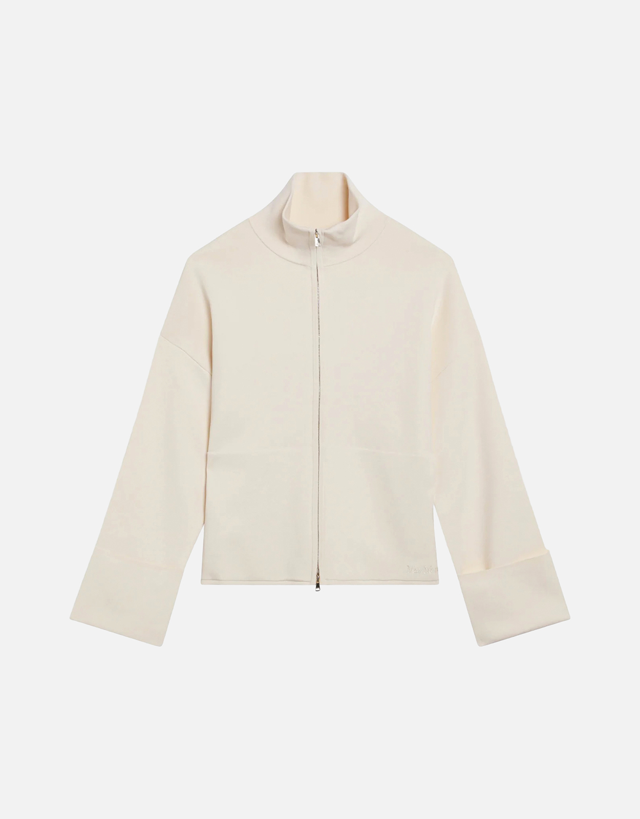 Max Mara Viscose Crepe Yarn Boxy Zip-Up Cardigan
