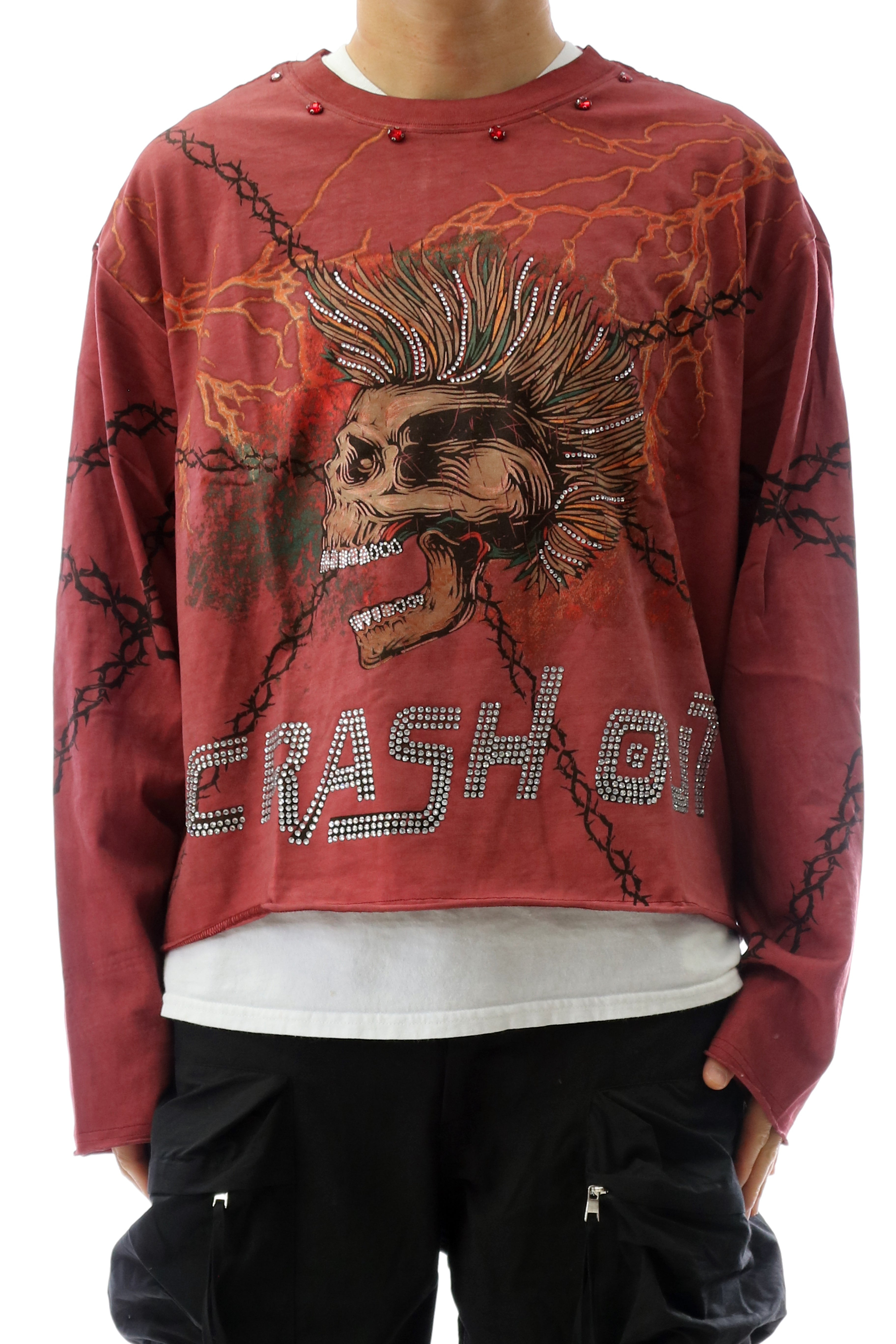 LAFONN SN Jersey Long Sleeve Crop Top Tee