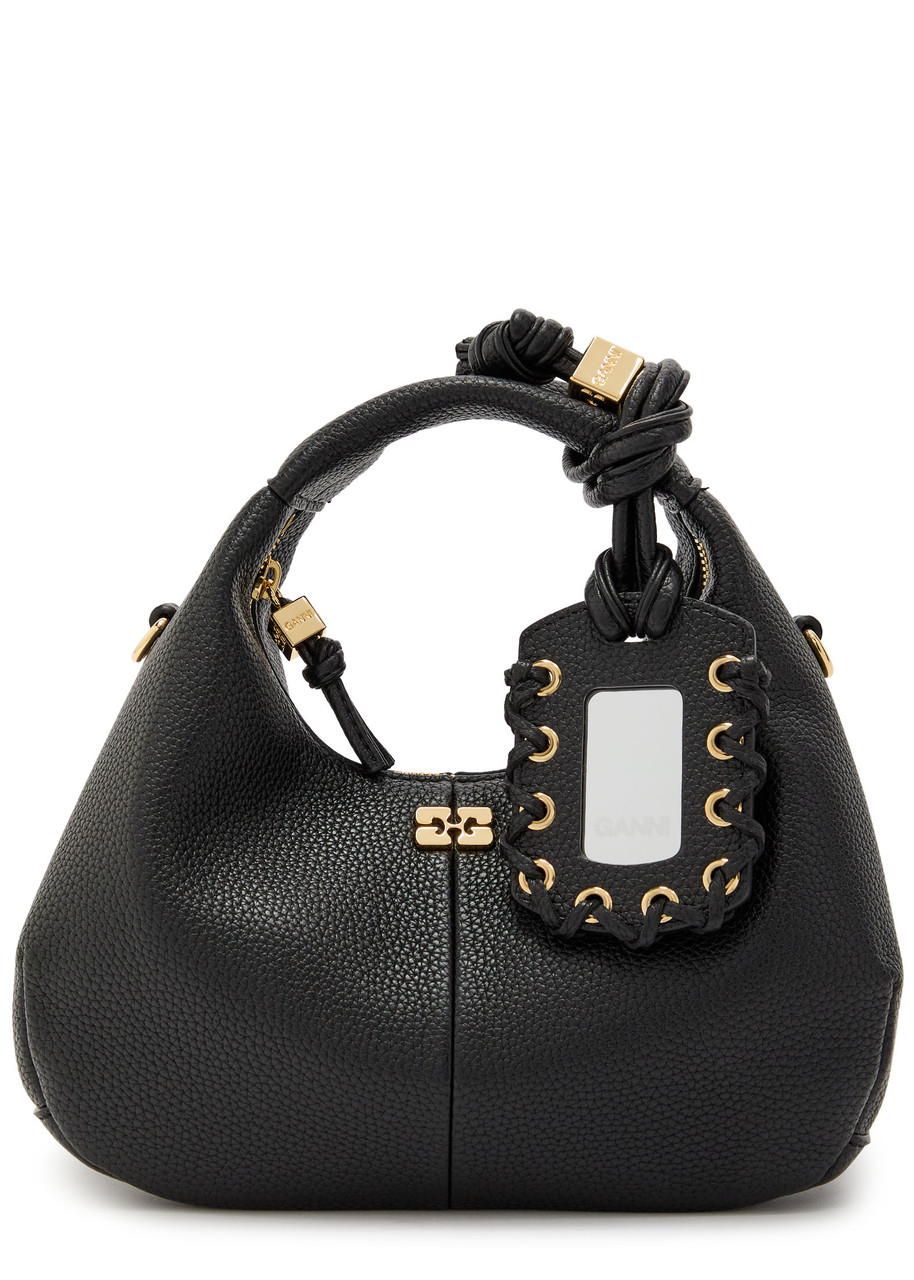Ganni Mini Leather Hobo bag - Black