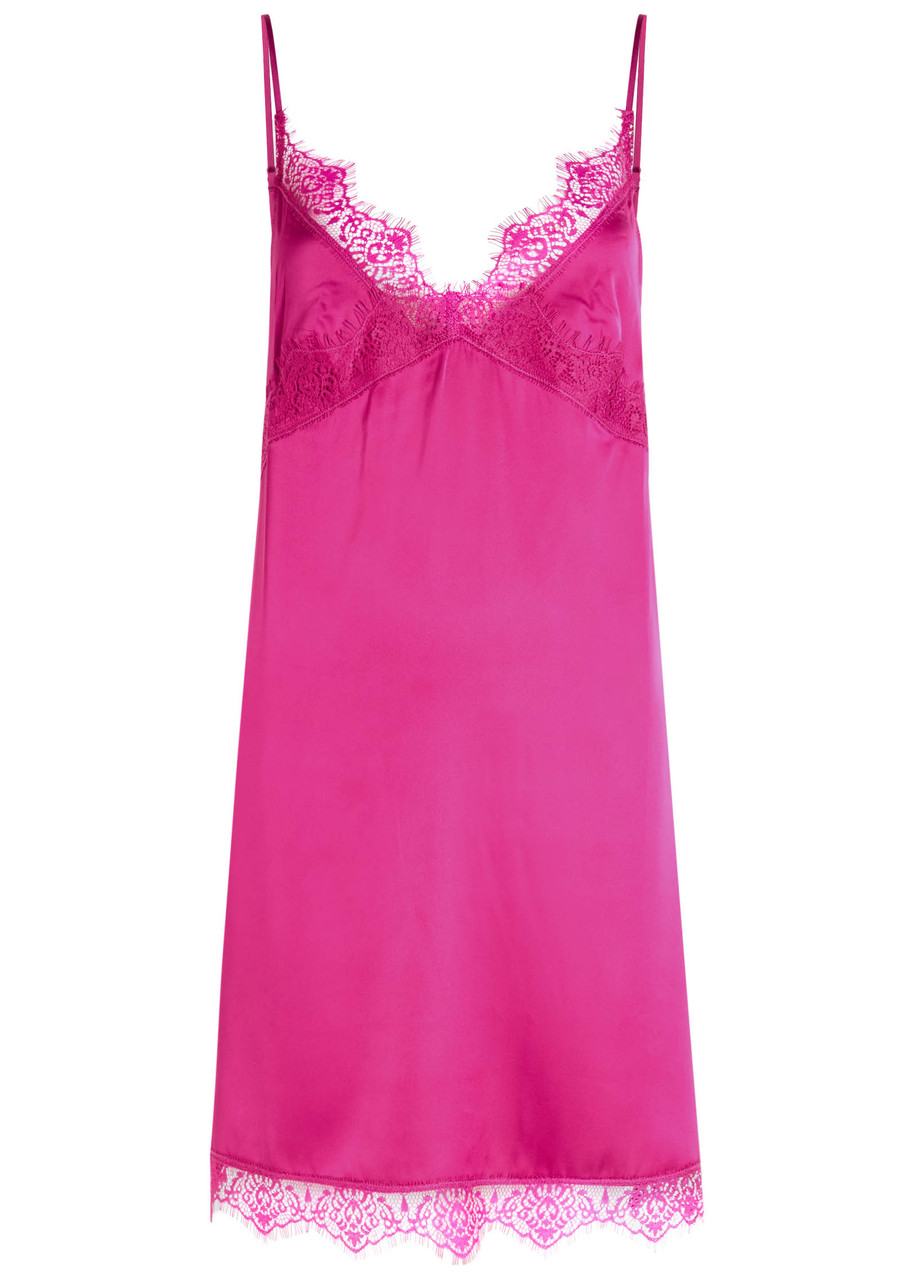 Simone PRLE Satin Secrets Lace-trimmed Night Dress - Pink - M