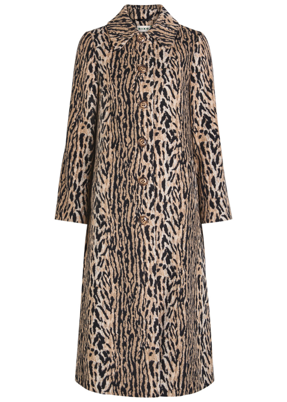 Rixo Milly Leopard-print Brushed Felt Coat - X