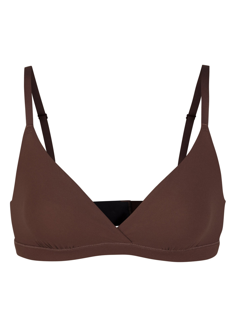Skims Stretch-jersey Crossover Bralette - Brown - M M