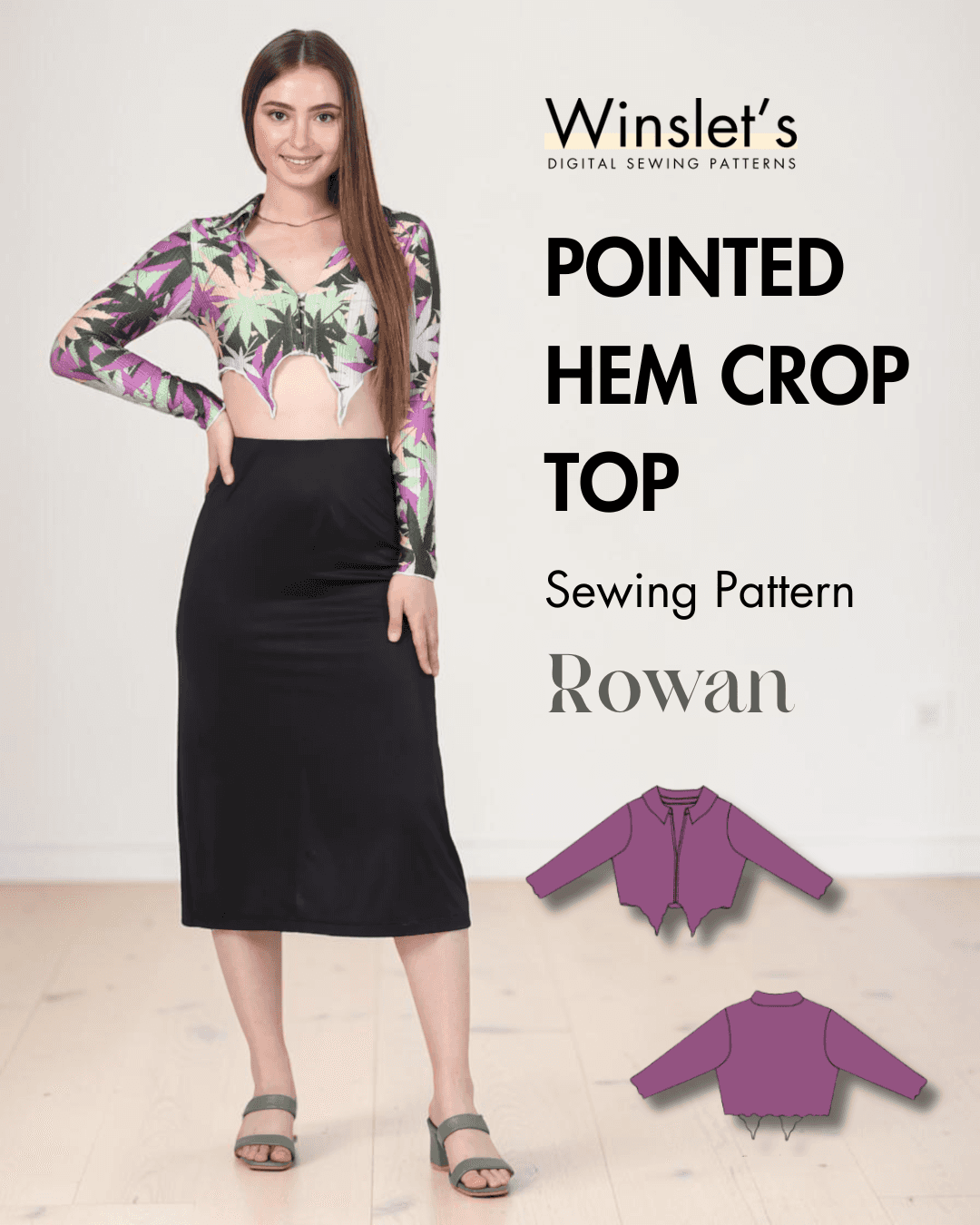 Pointed Hem Crop Top Sewing Pattern 'Rowan'