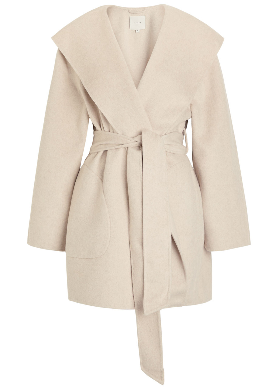 Varley Edgemere Belted Wool-blend Coat - Cream - L L