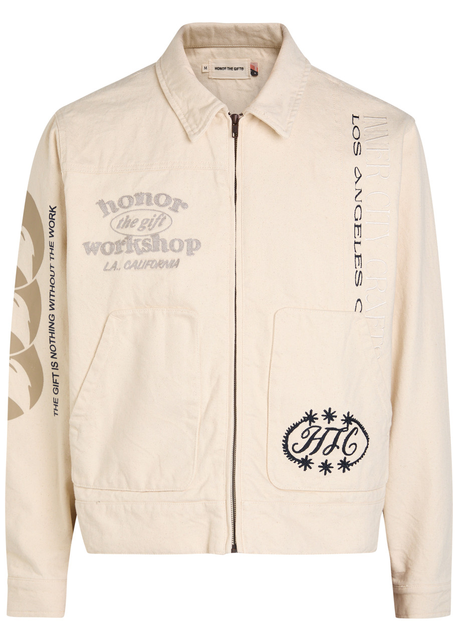 Honor The Gift Embroidered Denim Jacket - Natural