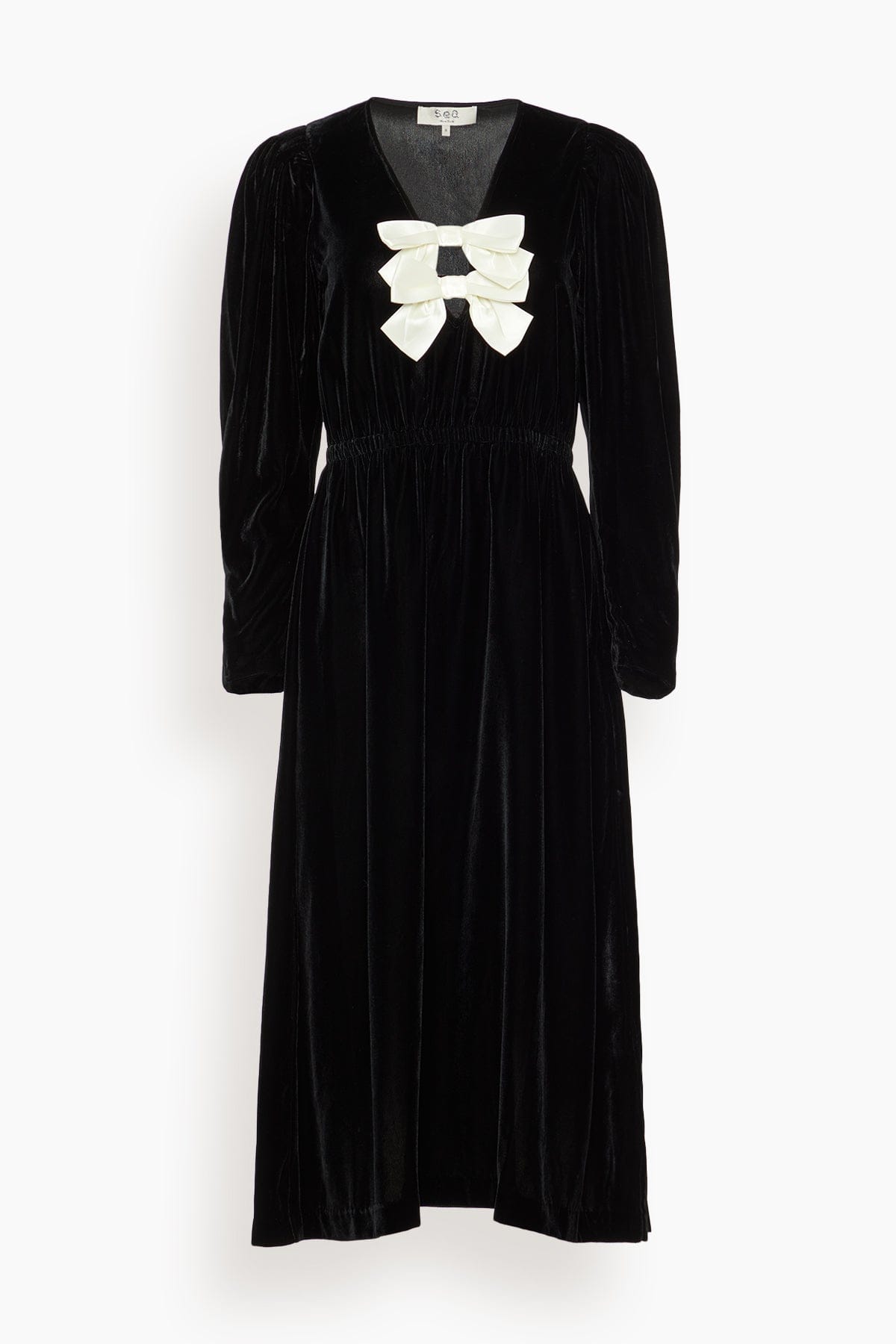 Seraphine Velvet Long Sleeve Midi Dress