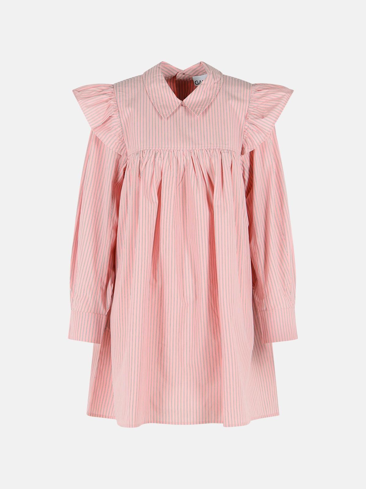GANNI Pink Cotton Dress