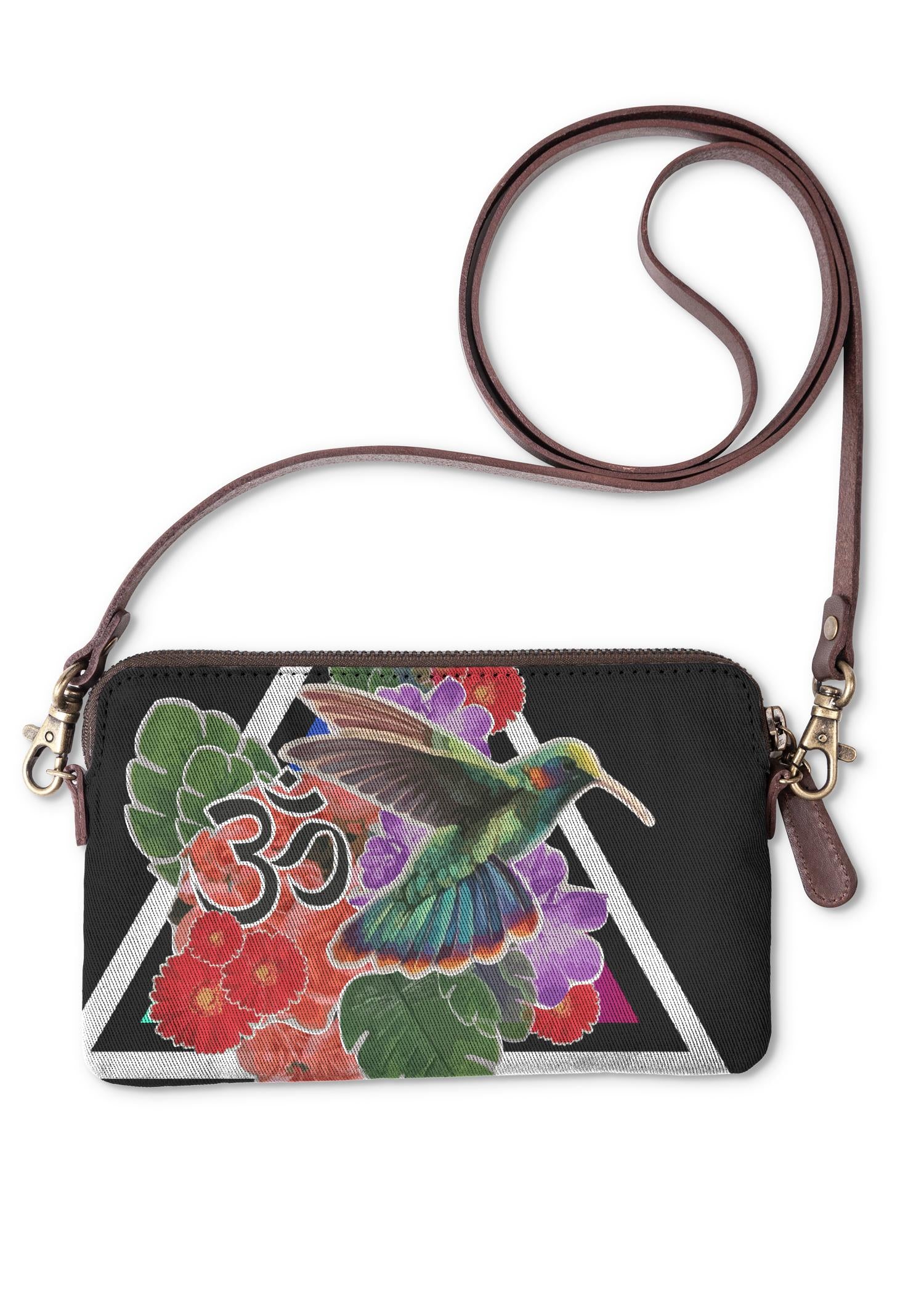 Statement Clutch - Flower Om Hummingbird Bag by VIDA Original Artist