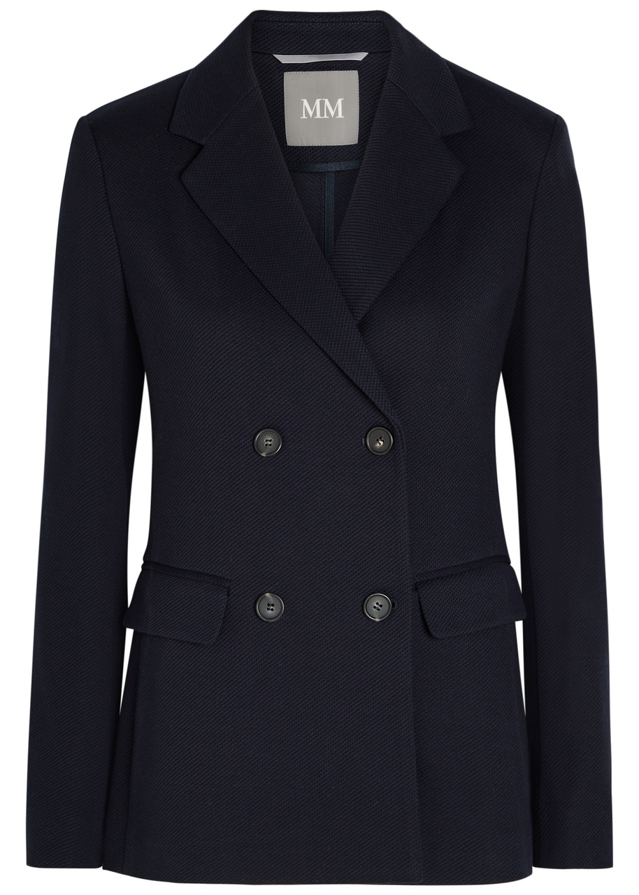 MM Rotondo Double-breasted Waffle Blazer - Blue - L L