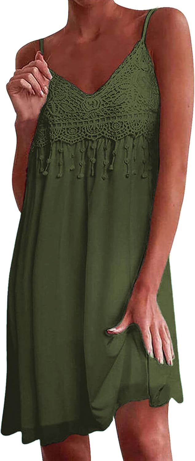 Zeagoo Women's Boho Summer Dress Bohemian Mini Dress