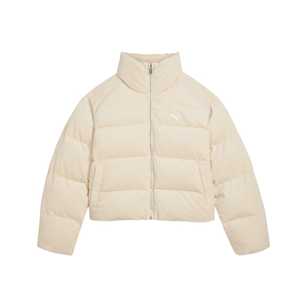 PUMA Wardrobe Essentials Corduroy Full Zip Puffer Coat