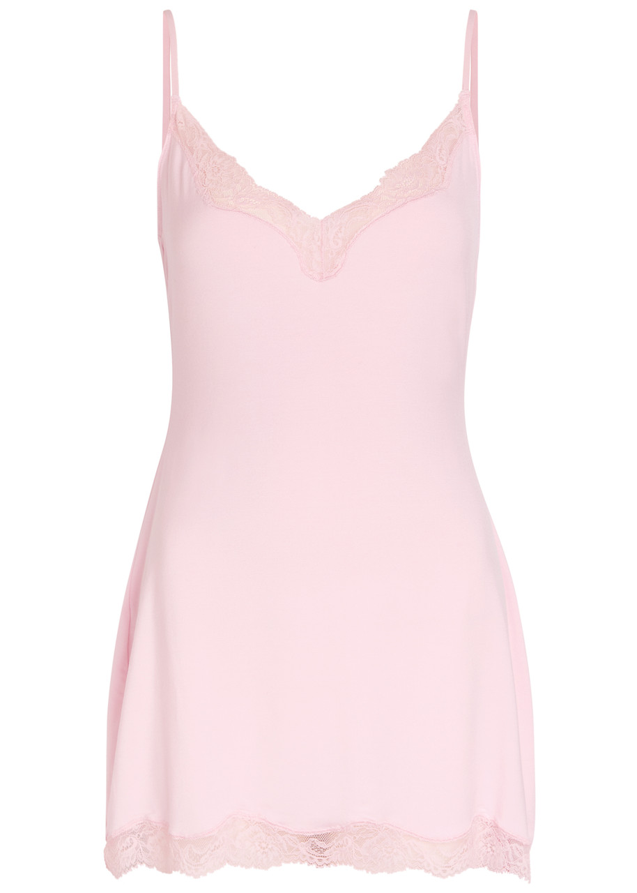 Skims Lace-trim Stretch-modal Mini Dress - Multicoloured - L -