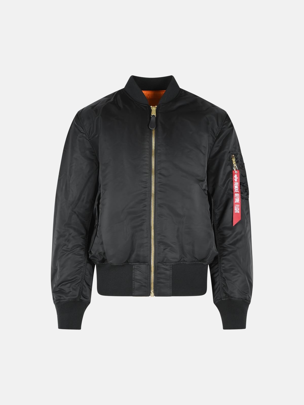 ALPHA INDTRIES 'Ma- Heritage' Reversible Black Nylon Bomber Jacket