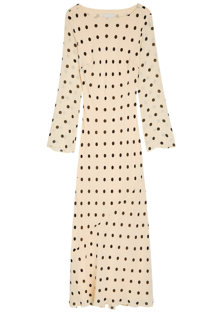 Reformation Esra Polka dot Chiffon Maxi Dress - White