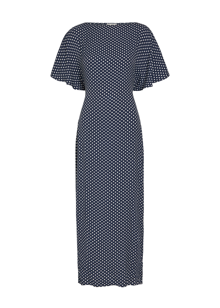 Reformation Maeva Polka-dot Woven Midi Dress - Black And White - M