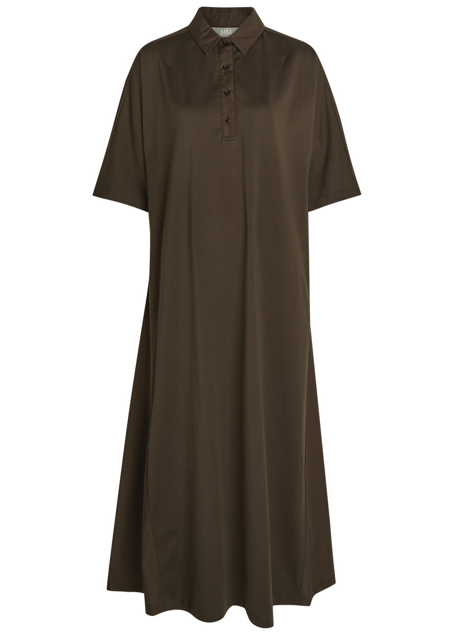 MM Cotton Maxi Shirt Dress - Dark Brown