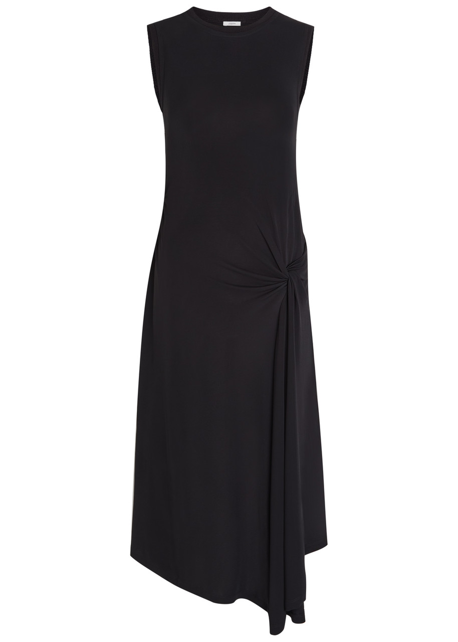 Joseph Cheikh Asymmetric Crepe-jersey Midi Dress - Black - M M