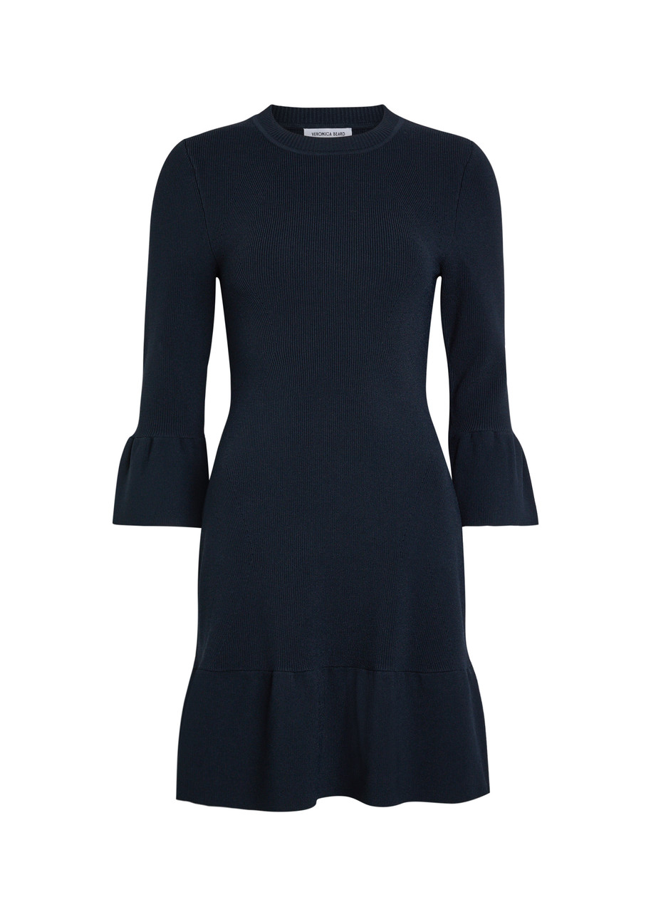 Veronica Beard Portia Knit Mini Dress - Navy - L L