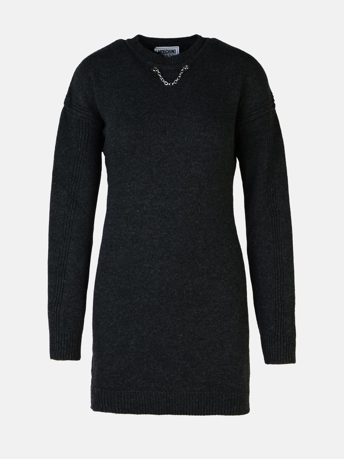 MOSCHINO JEANS Dark Grey Wool Blend Dress