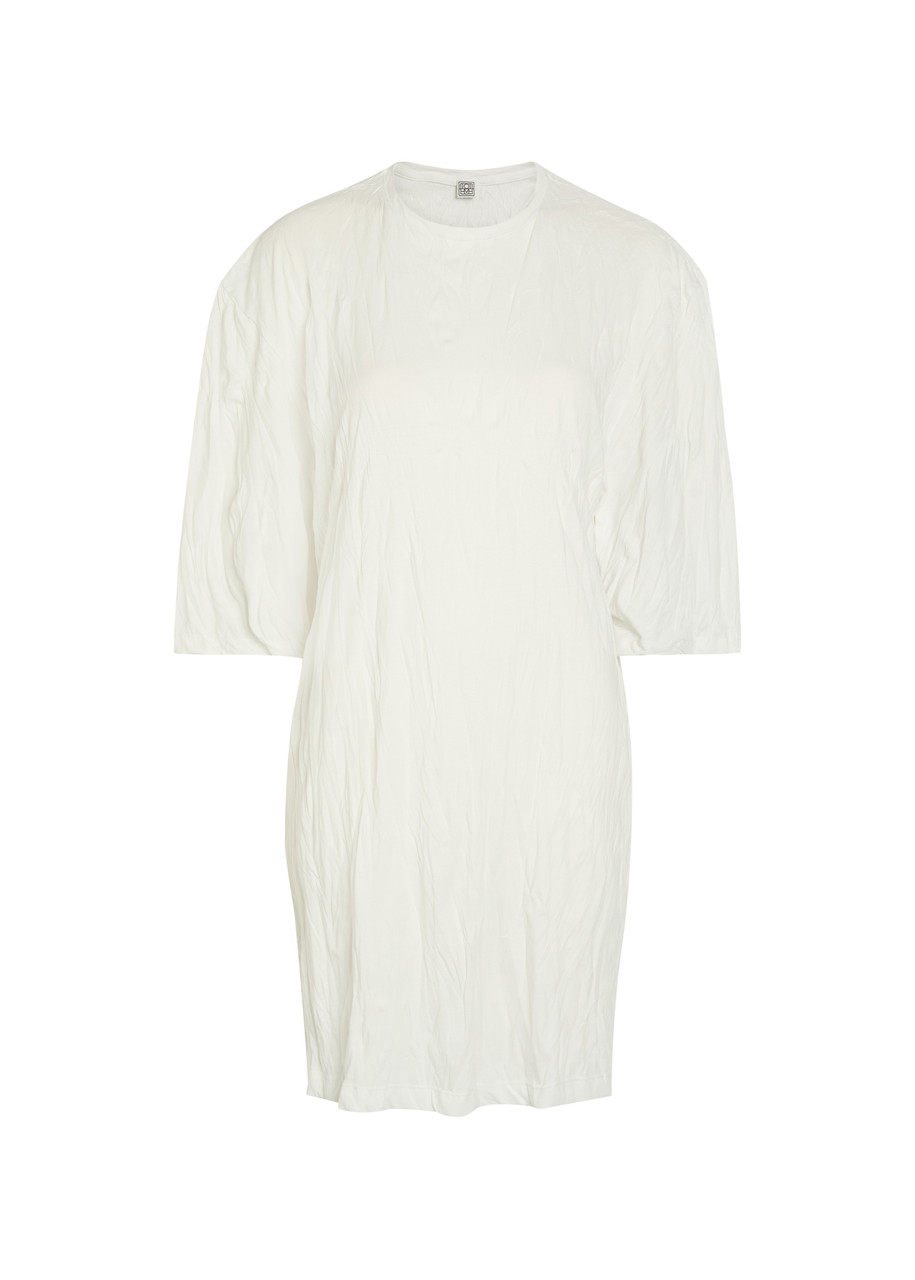 Toteme Crinkled Jersey Mini shirt Dress - Off White