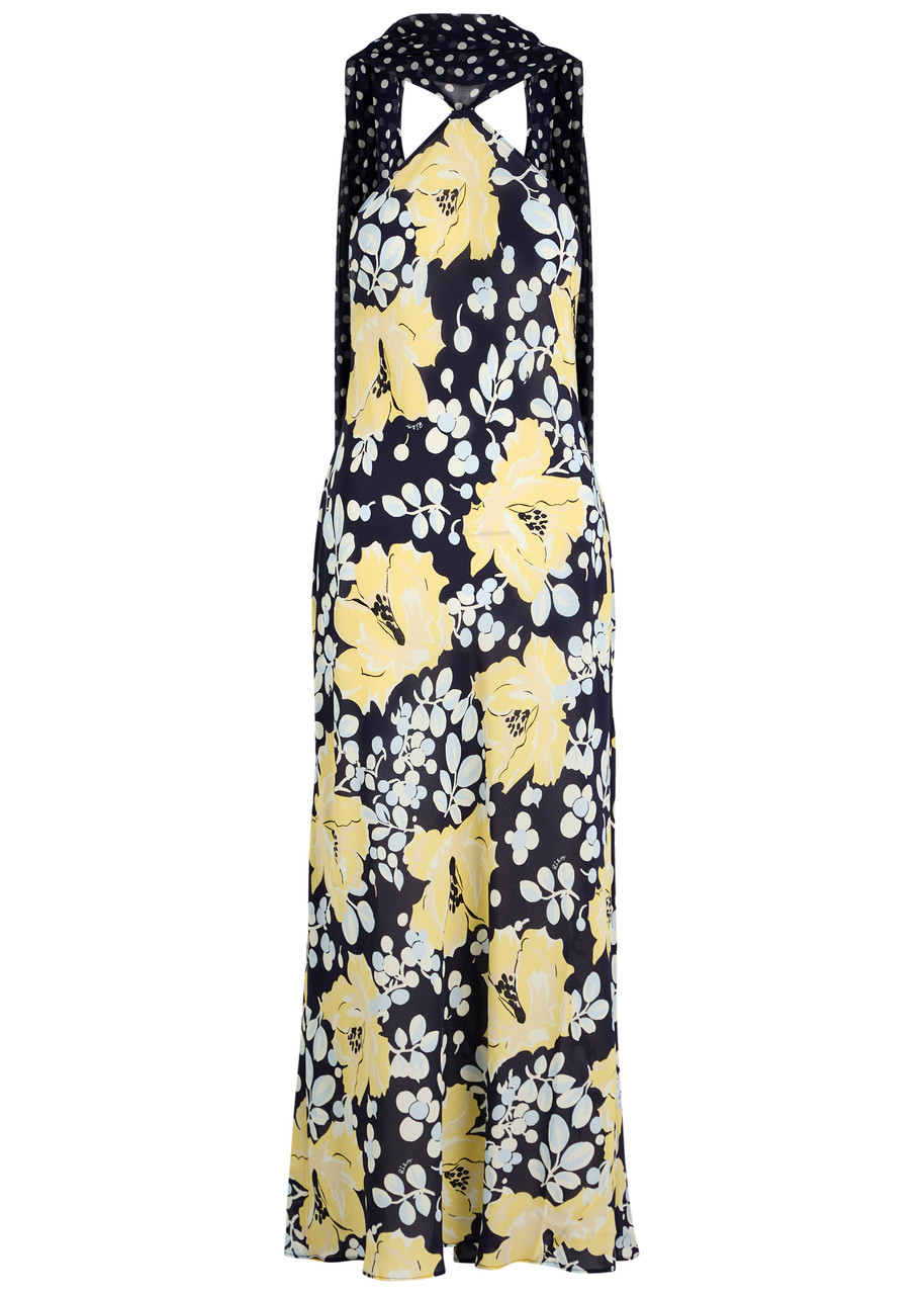 Rixo Hayley Floral-print Silk Midi Dress - Yellow - L