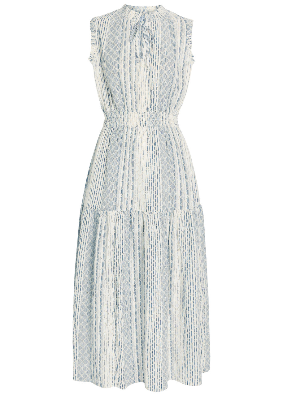 Rails Alessi Embroidered Linen-blend Midi Dress - Black - L L