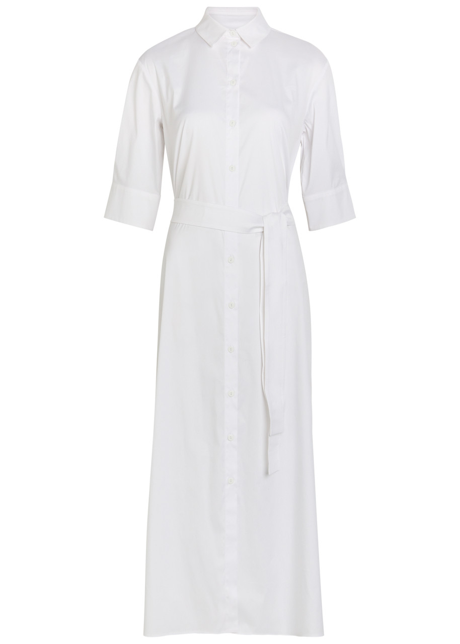 Max Mara Cotton-blend Maxi Shirt Dress - White - L