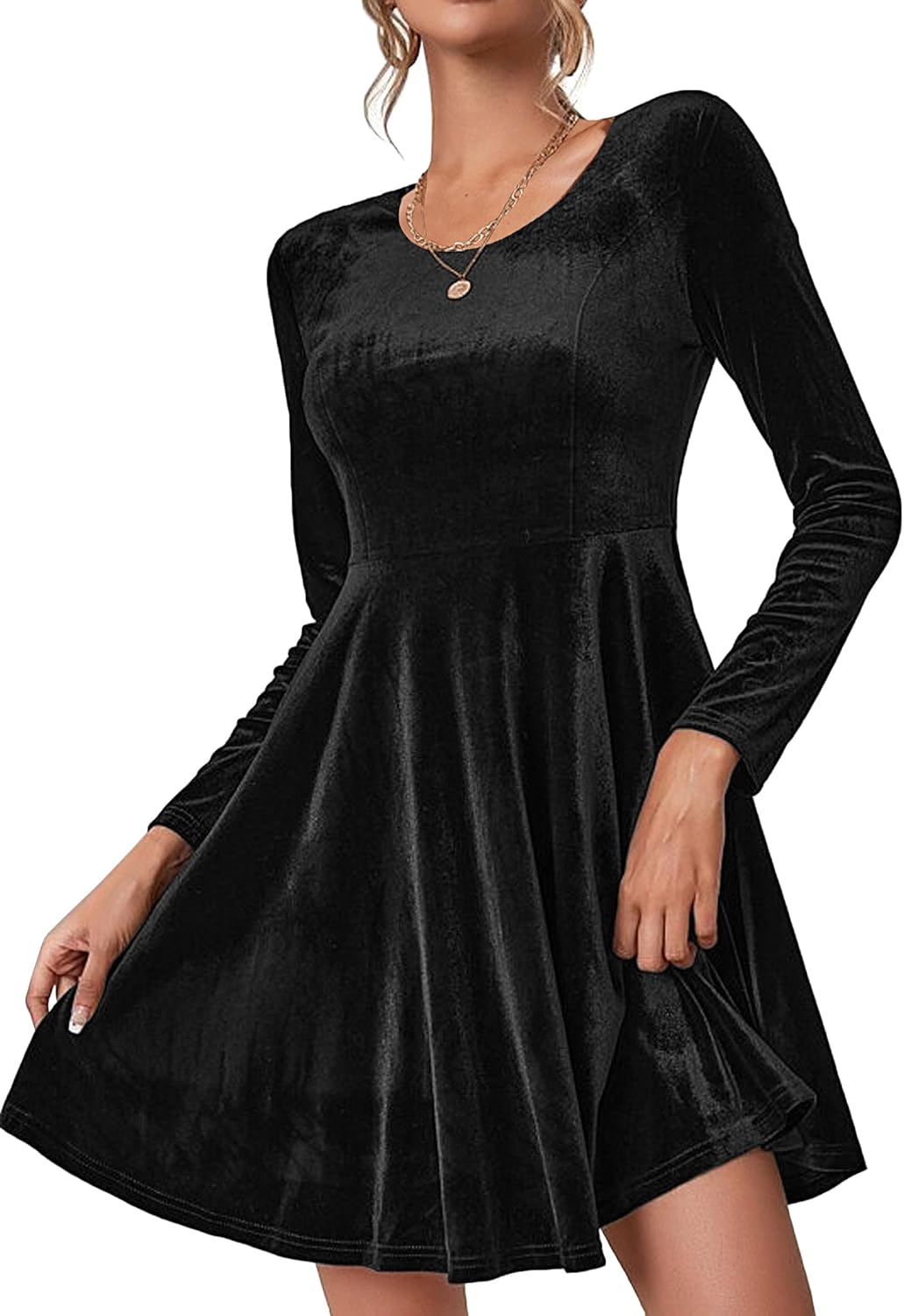 Zeagoo Women's Velvet Dress Elegant Evening Dress